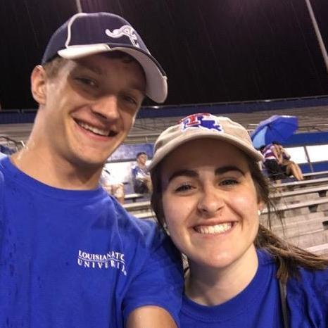 First home game as Tech students. Rain delay for four hours. Stayed the whole time. Another one of our "first dates." Go Dogs !
