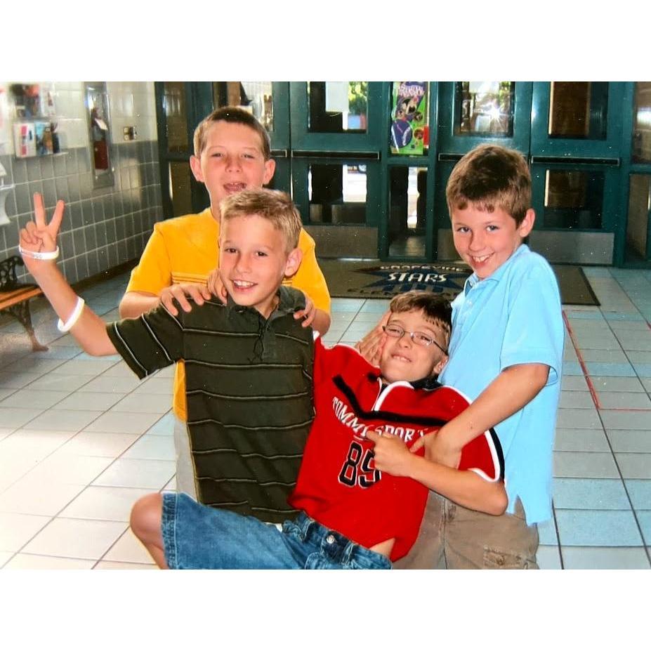 Zach, Mitchell, Garrett and Adam in elementary school!