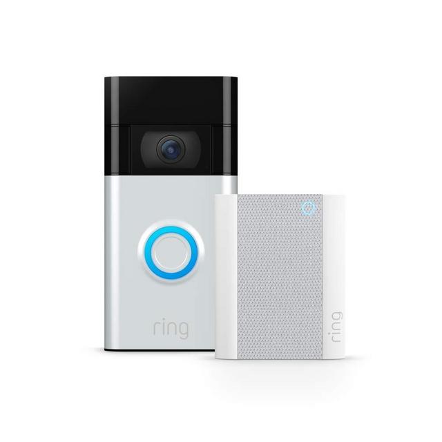All-new Ring Video Doorbell – Satin Nickel with Ring Chime (2nd Gen)