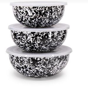 Splatter Covered Multi-Purpose Bowl Set - Black and White