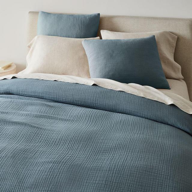 Bliss Gauze Cotton Duvet, F/Q, Ocean