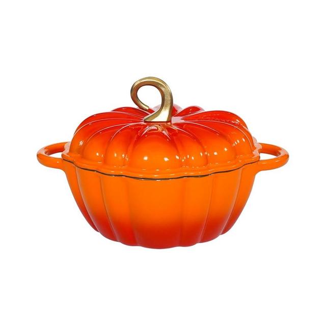 Pumpkin Dutch Oven 4.5 QT Pumpkin Dutch Oven With Lid,Orange Enamel Cast Iron Pumpkin Pot,Pumpkin Shape Cooking Pot,Pumpkin Soup Pot,Serves 3-5,Christmas Thanksgiving Decor Pot Gift