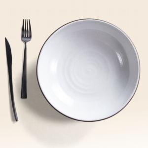 10" Coupe Entree Bowl - Dark Brown/White