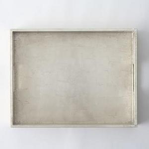 Lacquer Wood Tray 14"x18" Silver