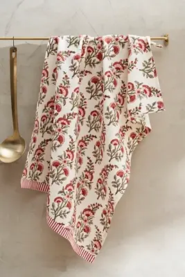 Calla Cotton Dish Towel, Ruby