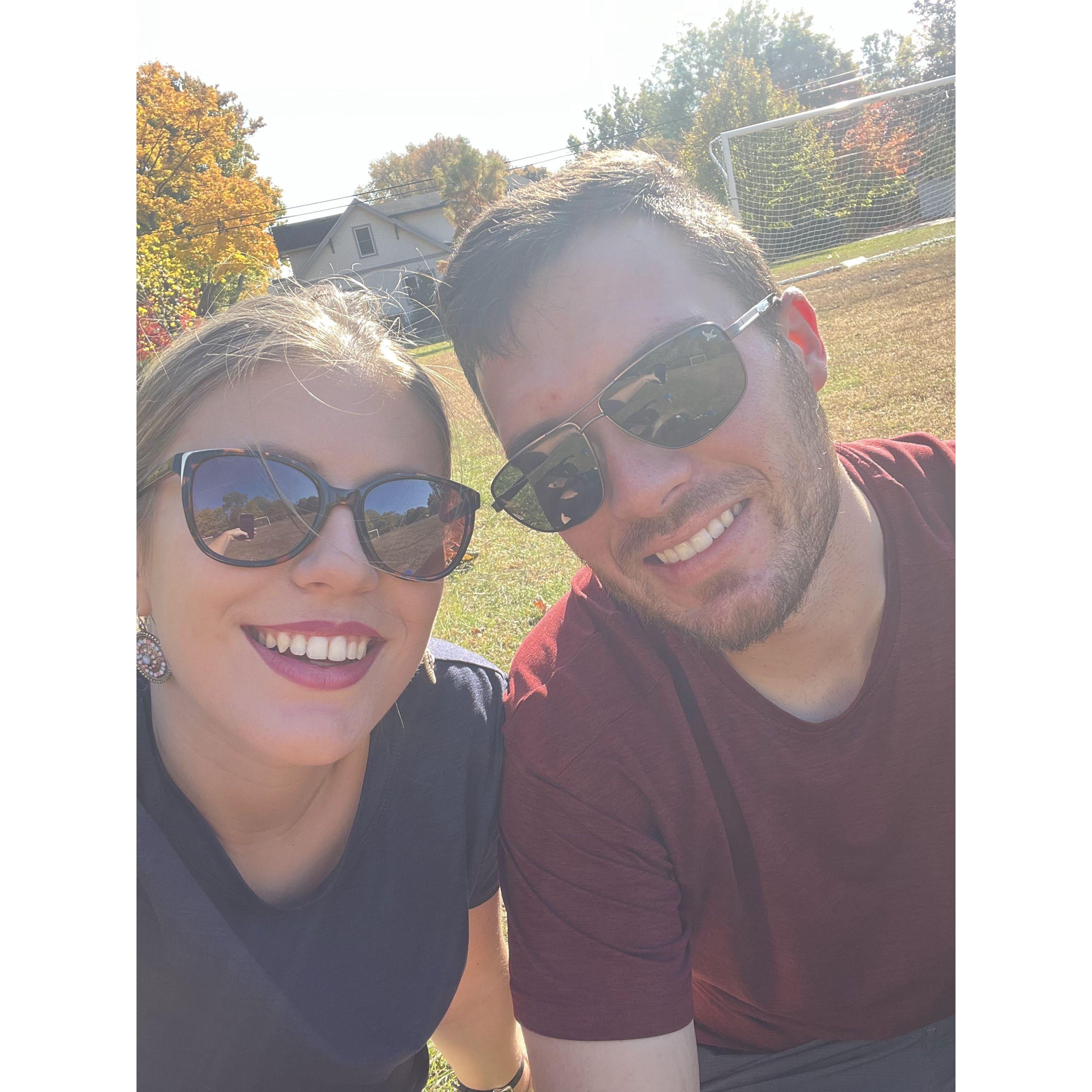 After playing games at the park, we took a few to relax!