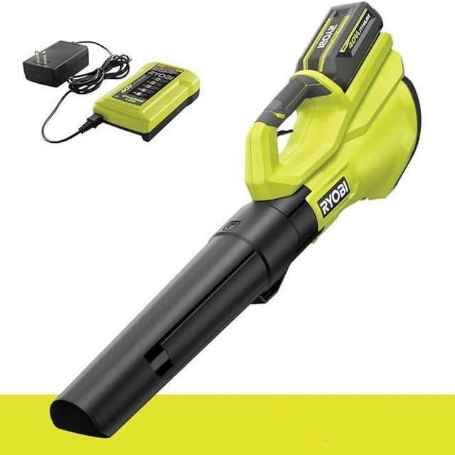 RYOBI 40V 120 MPH 550 CFM Cordless Battery Blower with 4.0 Ah Battery and Charger (Renwewed)