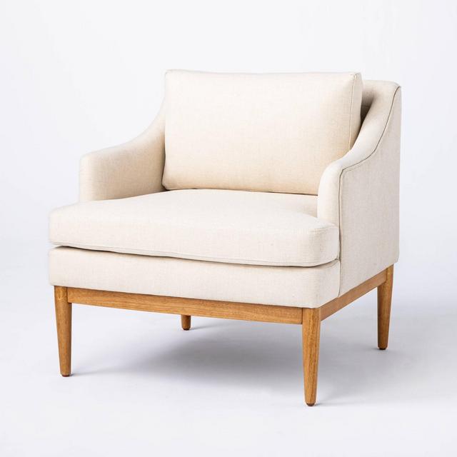 Howell Upholstered Accent Chair with Wood Base Knock Down Cream - Threshold™ designed with Studio McGee