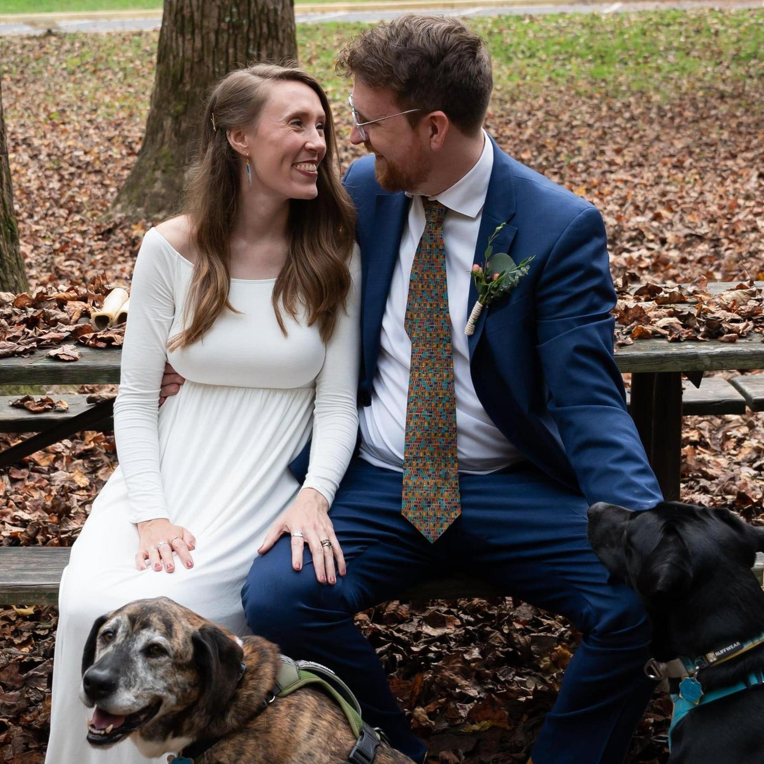 Family photo from our "official" wedding Oct. 15, 2021.