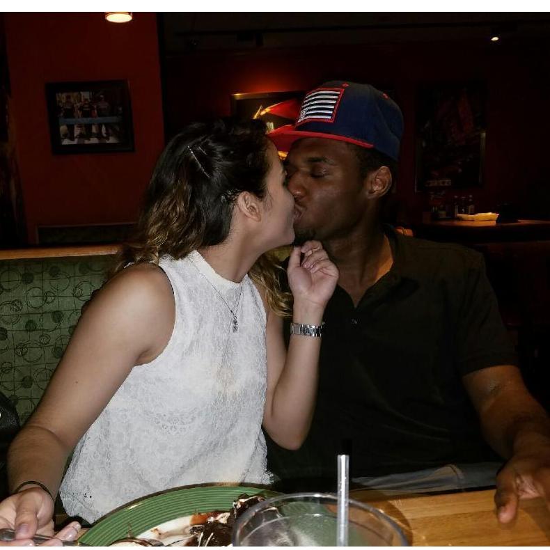 Celebrating my 20th birthday. He gave me that amazing necklace around my neck! Such a sweetheart.
