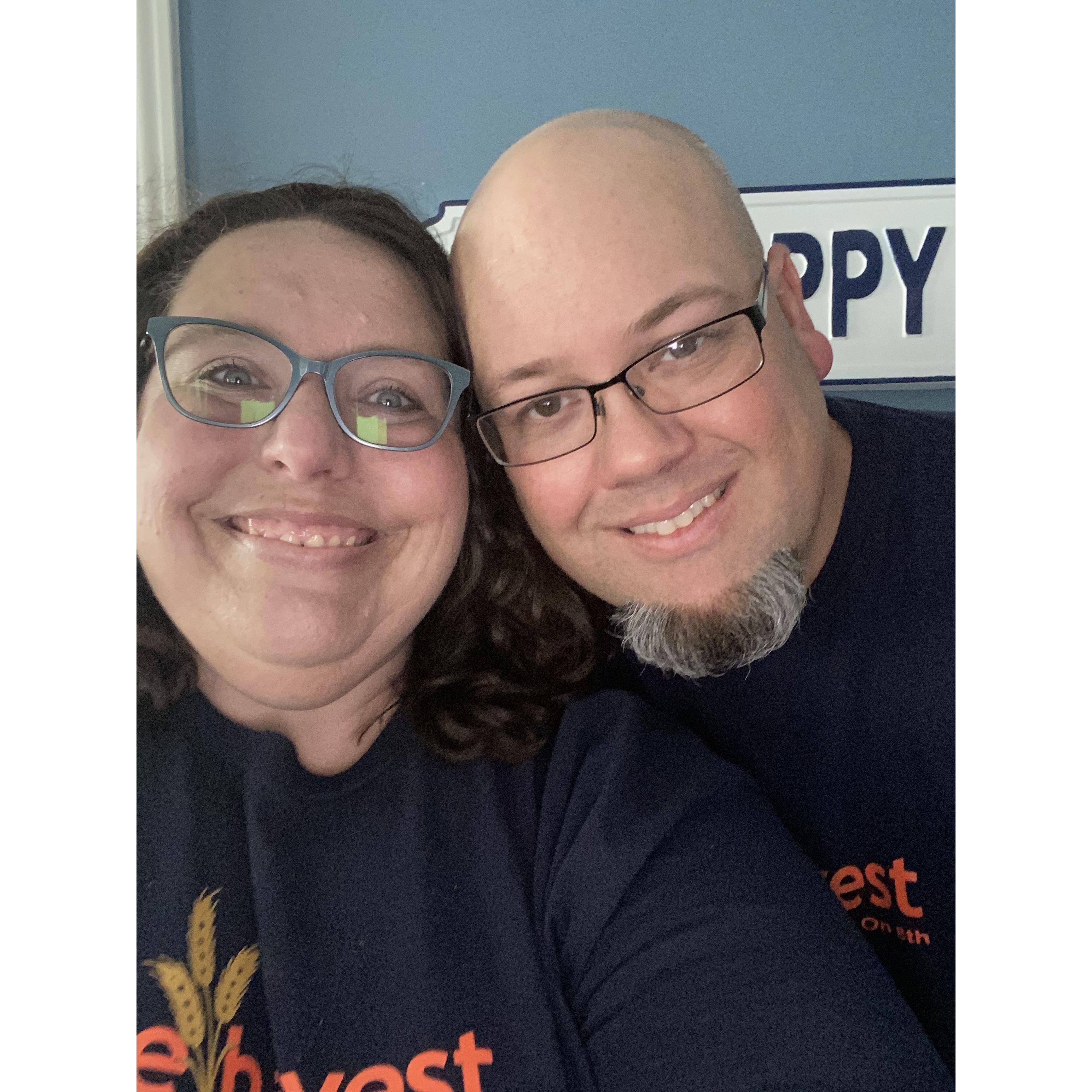 Matching church shirts.