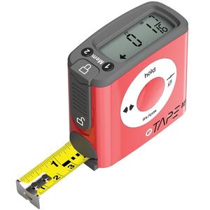 Digital Tape Measure, 16 Feet, Red