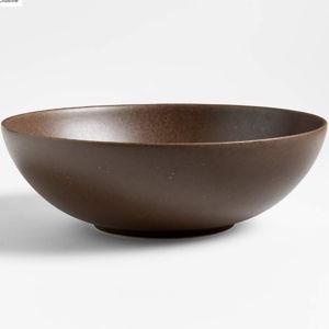Medium Craft Espresso Stoneware Serving Bowl + Reviews | Crate & Barrel