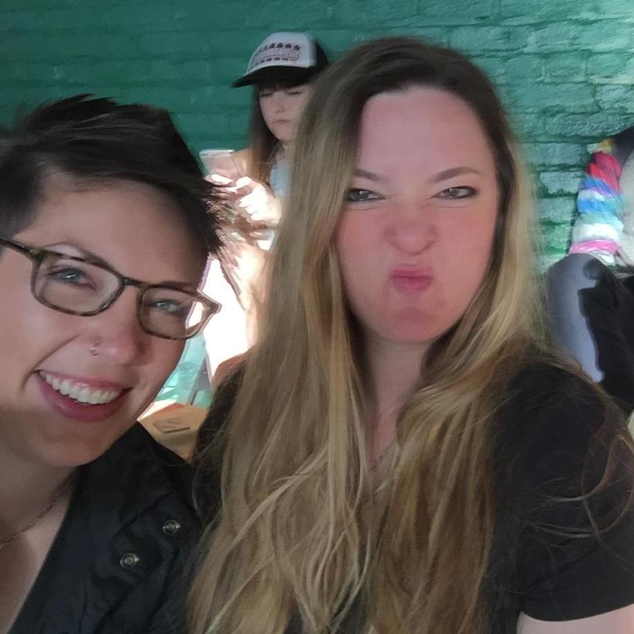 M: Our very first photo together -- and it's one for the books...
A: Something smells...