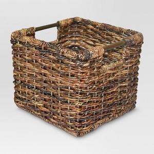 Wicker Small Milk Crate Dark Brown - Threshold™