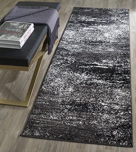 Safavieh Adirondack Collection ADR112A Modern Abstract Runner, 2'6" x 6', Silver/Black