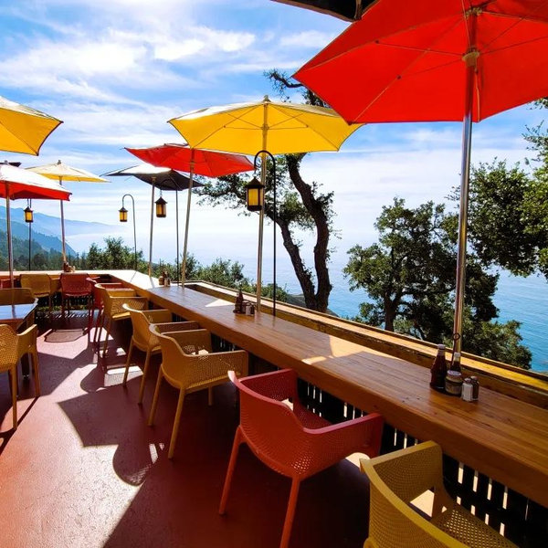 Dinner at Nepenthe in Big Sur, CA