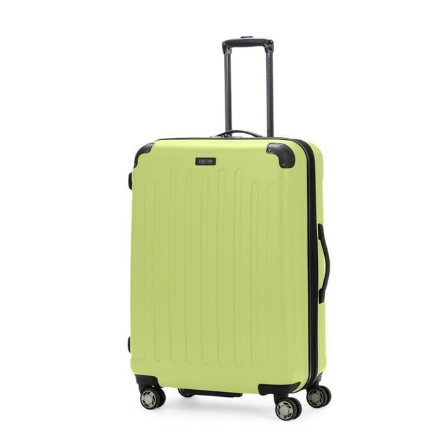 Kenneth Cole REACTION Renegade Luggage Expandable 8-Wheel Spinner Lightweight Hardside Suitcase, Sunny Lime, 28-Inch Checked
