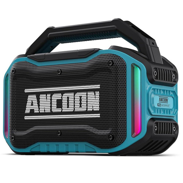ANCOON Speakers Bluetooth Wireless: 80W(Peak) Loud Speaker with Bass, 20H Playtime, IPX6 Waterproof, Large Jobsite Speakers for Work, Outdoor, Workshop, Garage, Portable Speaker with TWS (Sky Blue)