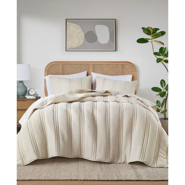 Urban Habitat Dune Gauze 3-Pc. Quilt Set, King/California King