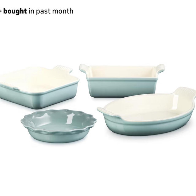 Le Creuset Stoneware 4 PC Heritage Bakeware Set, Sea Salt