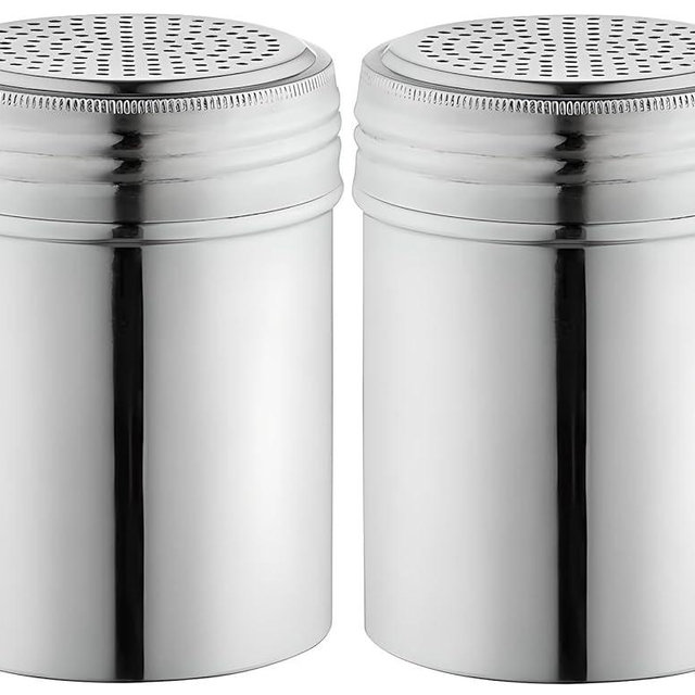 OCS Parts Set of 2 Stainless Steel Dredge Shakers | Without Handle | 10 Ounce Stainless Steel Salt, Pepper, Powdered Sugar an Spice Shakers for Home and Commercial Kitchens