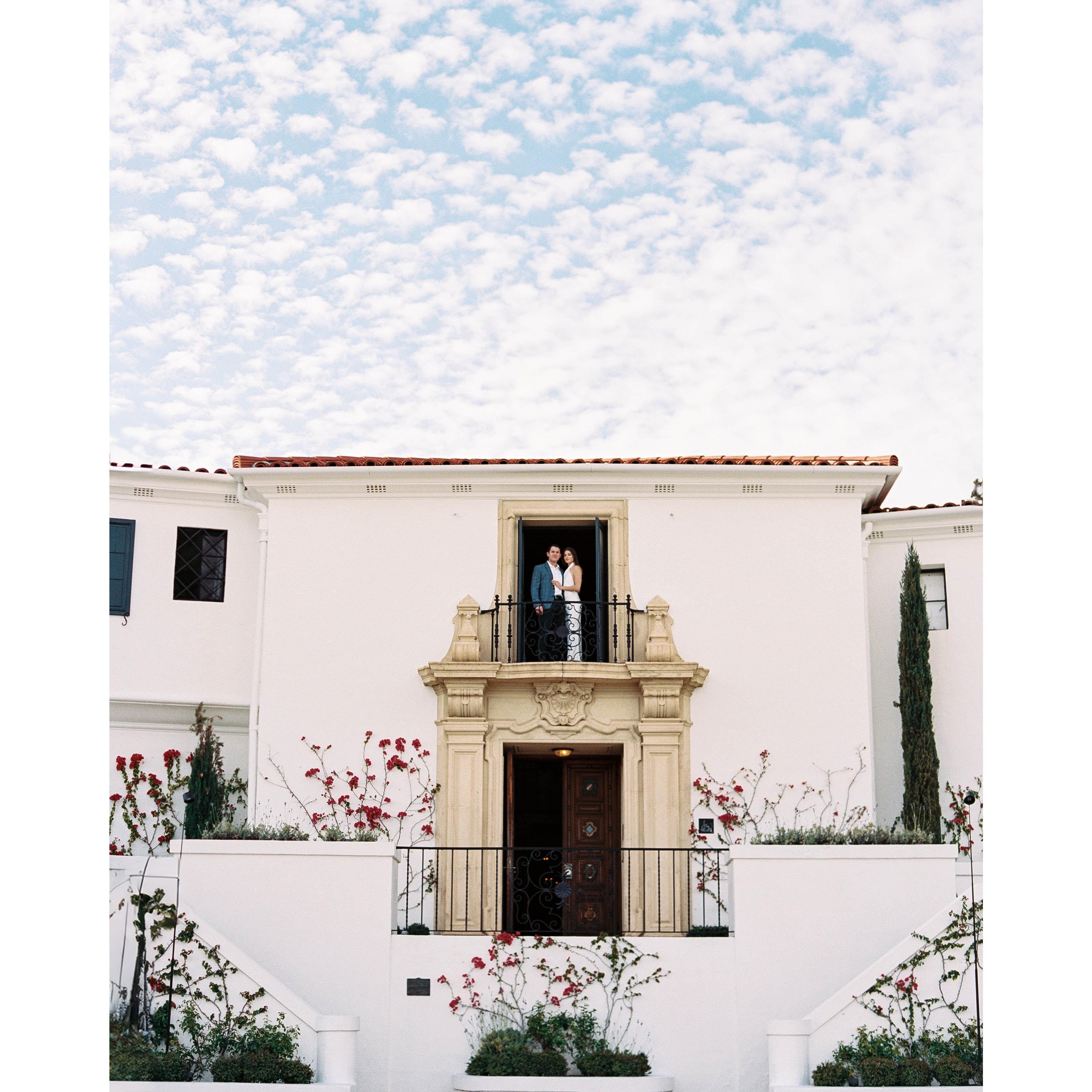March 12, 2024- Our engagement photos at the Wrigley Mansion