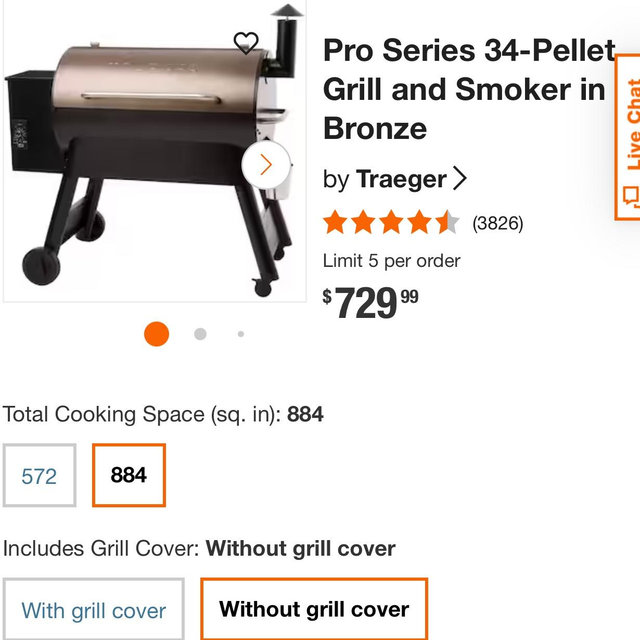 Pro Series 34-Pellet Grill and Smoker in Bronze