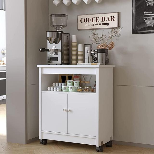 Kitchen Baker's Rack, Industrial Microwave Oven Stand with Shelf Coffee Bar Cabinet Kitchen Island Utility Table Kitchen Pantry Cabinets Organizer Workstation