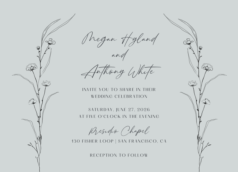Rolland Landscape | Blue Sage Mist | Zola Wedding Invitations
