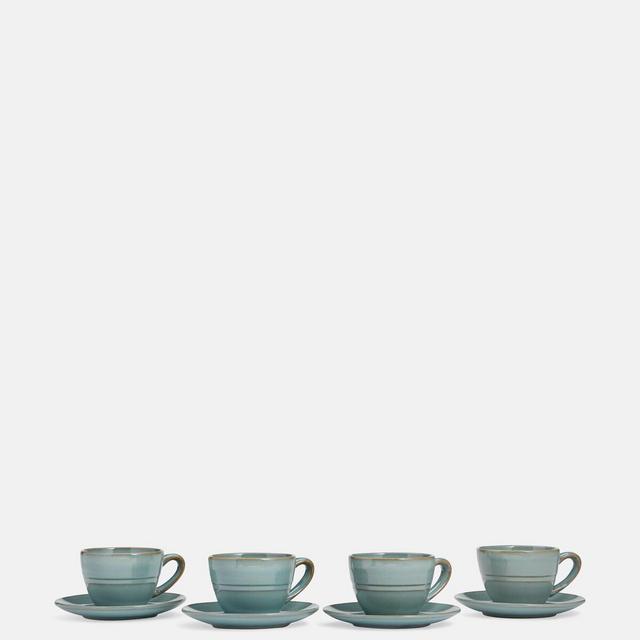 Country House Tea Cup and Saucer, Set of Four