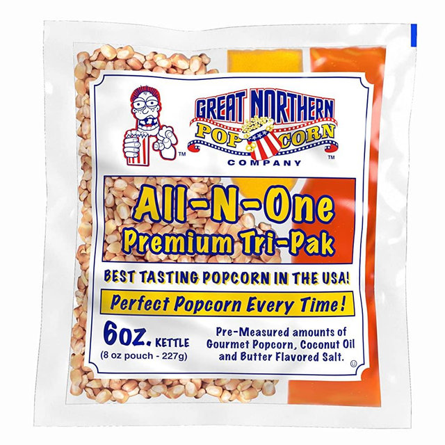 Popcorn Packs ââ‚¬â€œ Pre-Measured, Movie Theater Style, All-in-One Kernel, Salt, Oil Packets for Popcorn Machines by Great Northern Popcorn, 6 Ounce (Pack of 24)