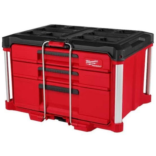 Milwaukee PACKOUT 22 in. Modular 3-Drawer Multi Drawer Tool Box with Metal Reinforced Corners and 50 lbs. Capacity 48-22-8447