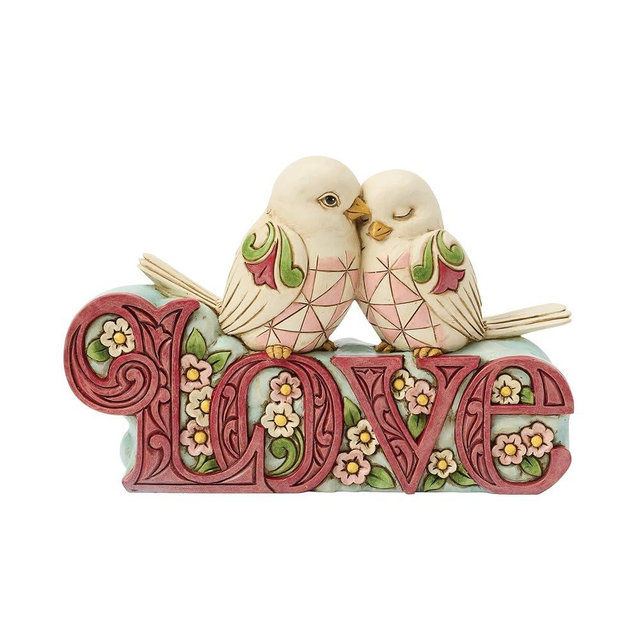 Enesco Jim Shore Heartwood Creek Love Birds Tweethearts Figurine, 4.92 Inch, Multicolor