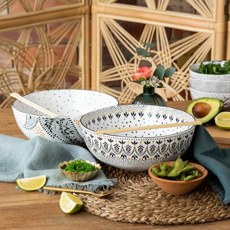 Portmeirion, Sara Miller Artisanne Noir Assorted Noodle Bowl, Set
