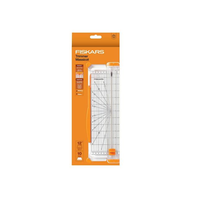Fiskars SureCut School Supplies Paper Trimmer for Crafting 12" Cut Length Scrapbooking Craft Paper Cutter