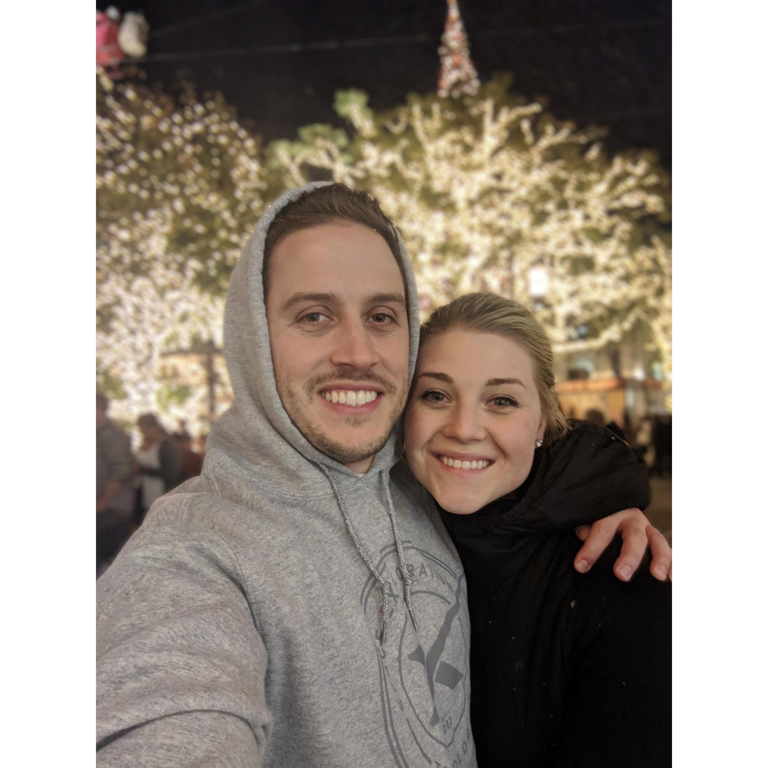 California Christmas with fake snow. December 2017.