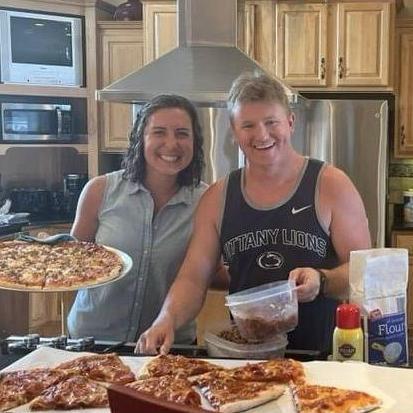 Making pizzas during our Outer Banks trip!