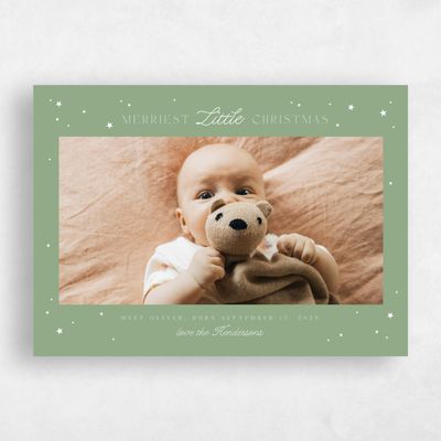 Pale Jade, Green Holiday Card - Carina