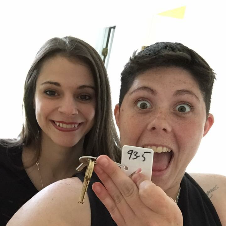 Right after we got the keys for our first apartment together.