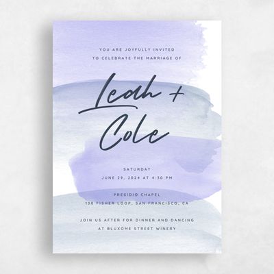 Soft Periwinkle, Blue Wedding Invitation - Bailey Classic