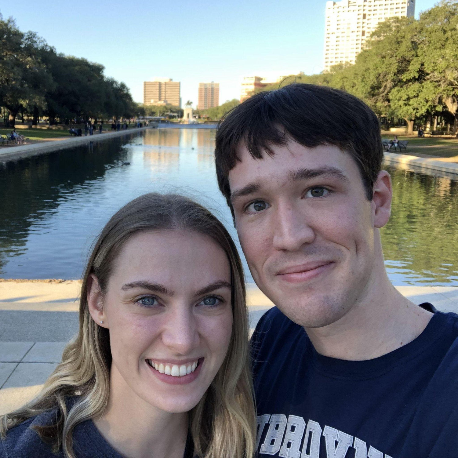 Our first photo together in Hermann Park