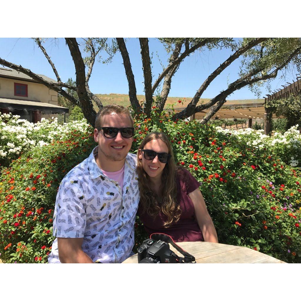 Visiting a winery while visiting family out in California