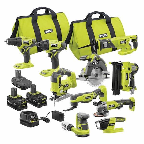 ONE+ 18V Cordless 10-Tool Combo Kit with 3 Batteries and Charger