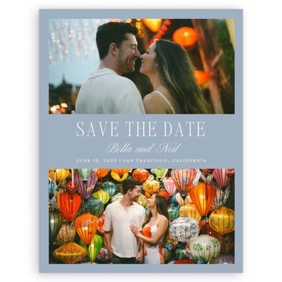 Powder Blue Wedding Digital Save the Date - Roscana Multiphoto