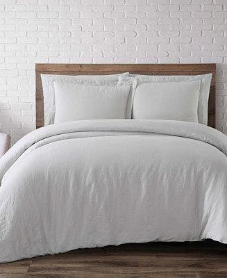 Brooklyn Loom Flax Linen King Duvet Set, White