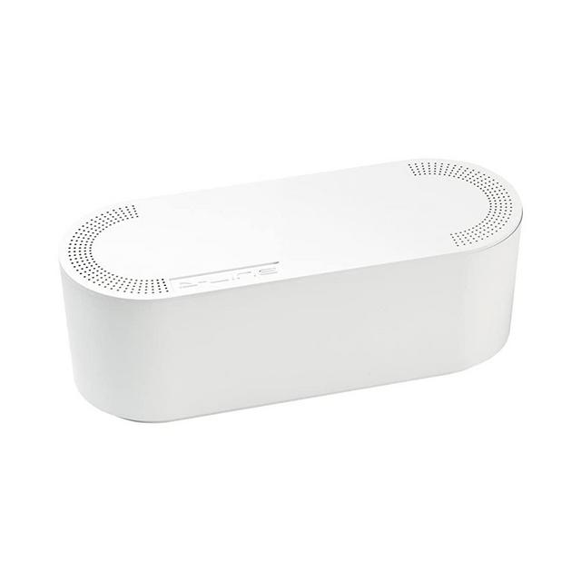 D-Line Cable Management Box | Hide and Conceal Power Strips and Electrical Cords from TVs, Computers, and Desks | Cord Organizer Made from Electrically Safe ABS Material (Small, White)