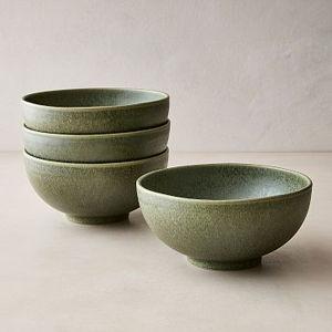 Kanto Stoneware Meal Bowl - Green, Set of 8