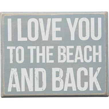 Primitives by Kathy I Love You to The Beach and Back Box Sign (27360)