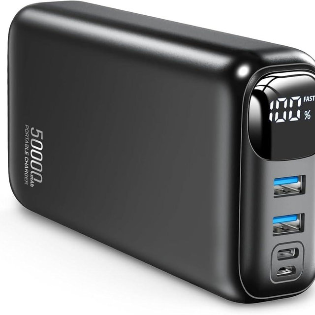 OHOVIV Portable Charger 50000mAh Power Bank - 22.5W Fast Charging External Battery Pack,USB-C Portable Phone Charger for iPhone 17/16/15/14/13 Pro Android Samsung, for Travel Camping Essential
